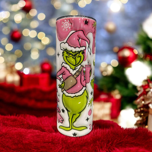 Pink Christmas grinch 20oz sublimation Tumbler