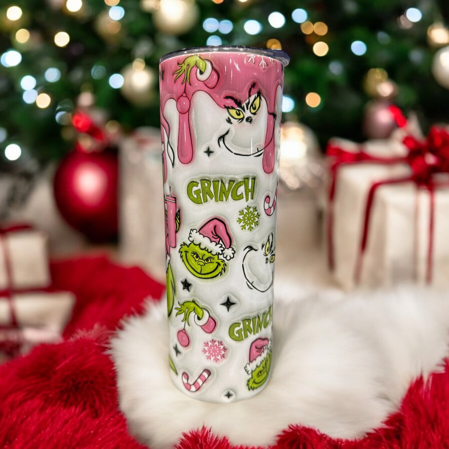 Pink Christmas grinch 20oz sublimation Tumbler