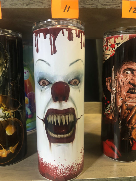 20oz sublimation Scary Clown (penny wise) AKA, IT