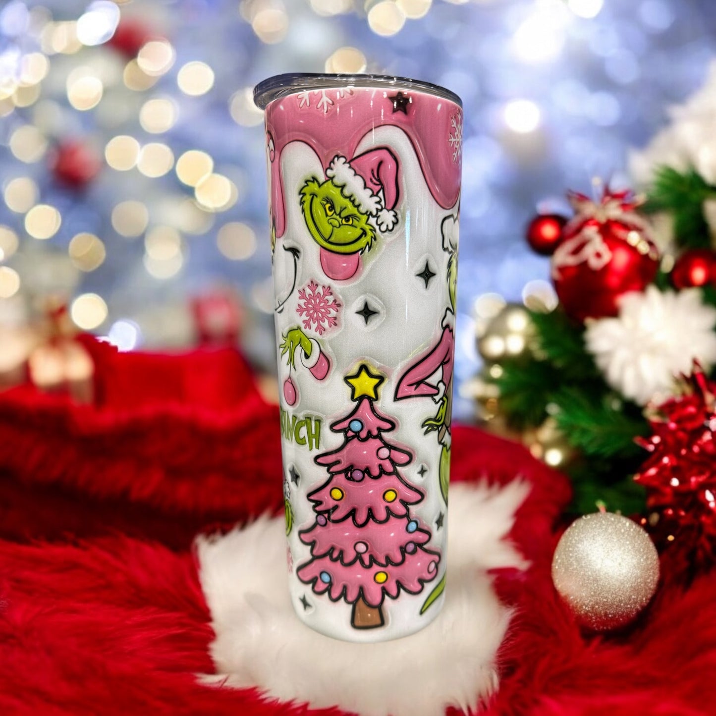 Pink Christmas grinch 20oz sublimation Tumbler