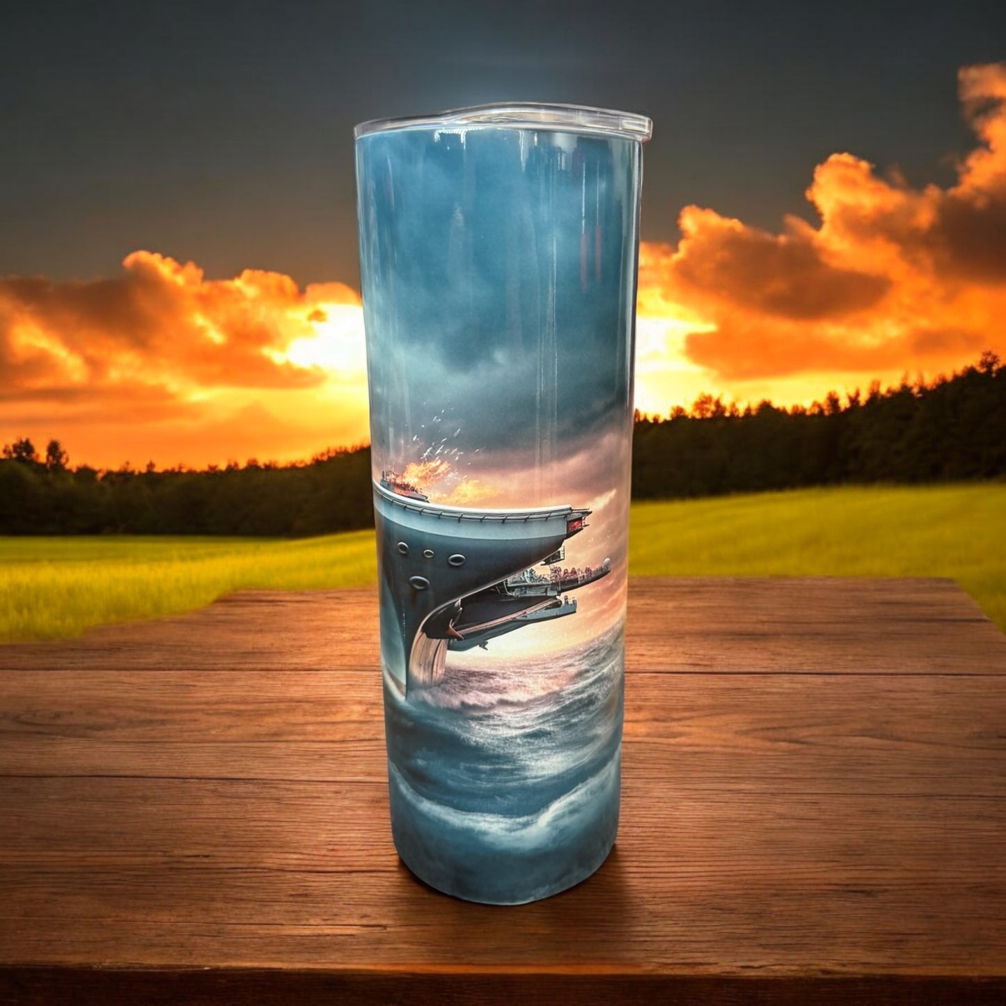 20oz sublimation navy aircraft carrier