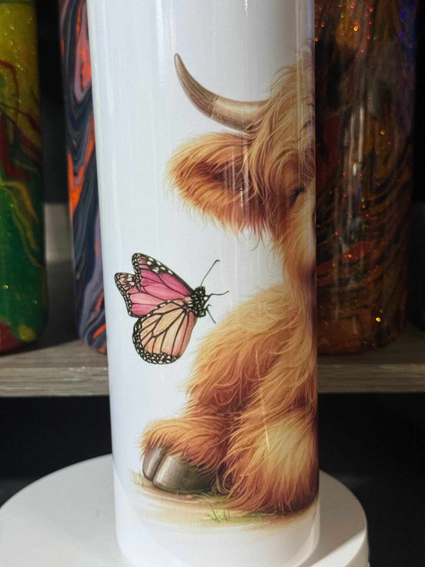 20oz sublimation Highland Cow